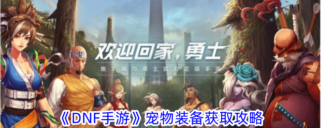 地下城与勇士起源宠物装备获取攻略 宠物成长路径规划与建议