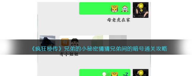 疯狂梗传兄弟的小秘密猜猜兄弟间的暗号通关攻略