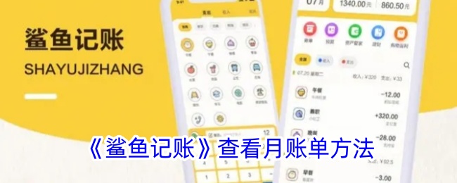 鲨鱼记账查看月账单方法