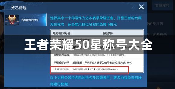 王者荣耀50星称号大全 装备附魔的最佳组合