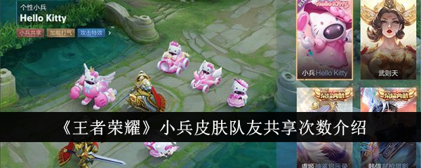 王者荣耀小兵皮肤队友共享次数介绍