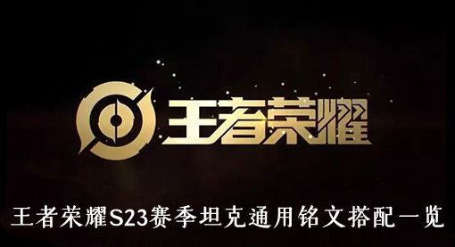 王者荣耀S23赛季坦克通用铭文搭配一览