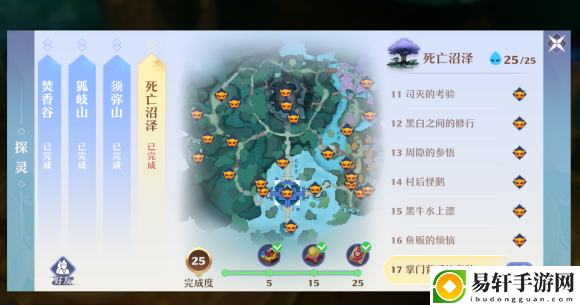 梦幻新诛仙死亡沼泽探灵攻略：死亡沼泽探灵位置全汇总